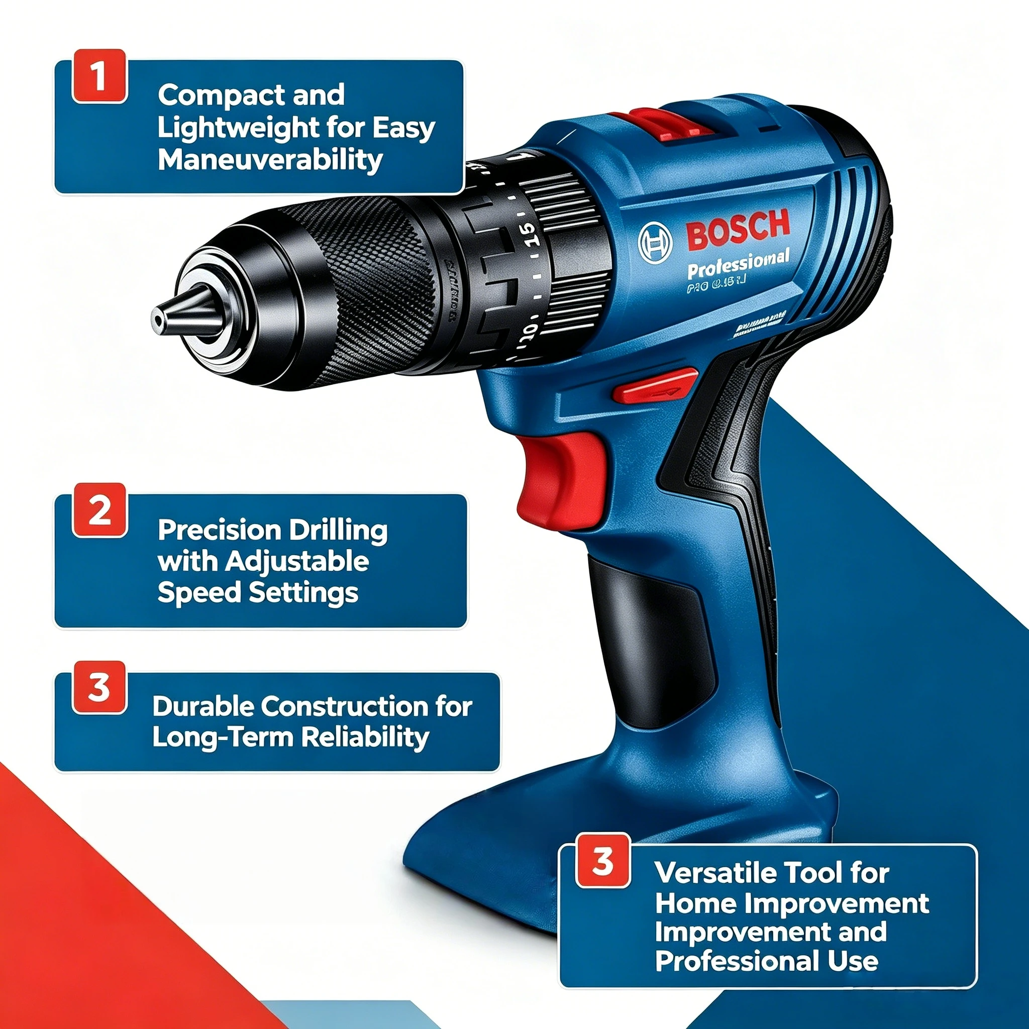 Bosch Drill Gsb 18V - Taladro percutor inalámbrico sin escobillas Bosch