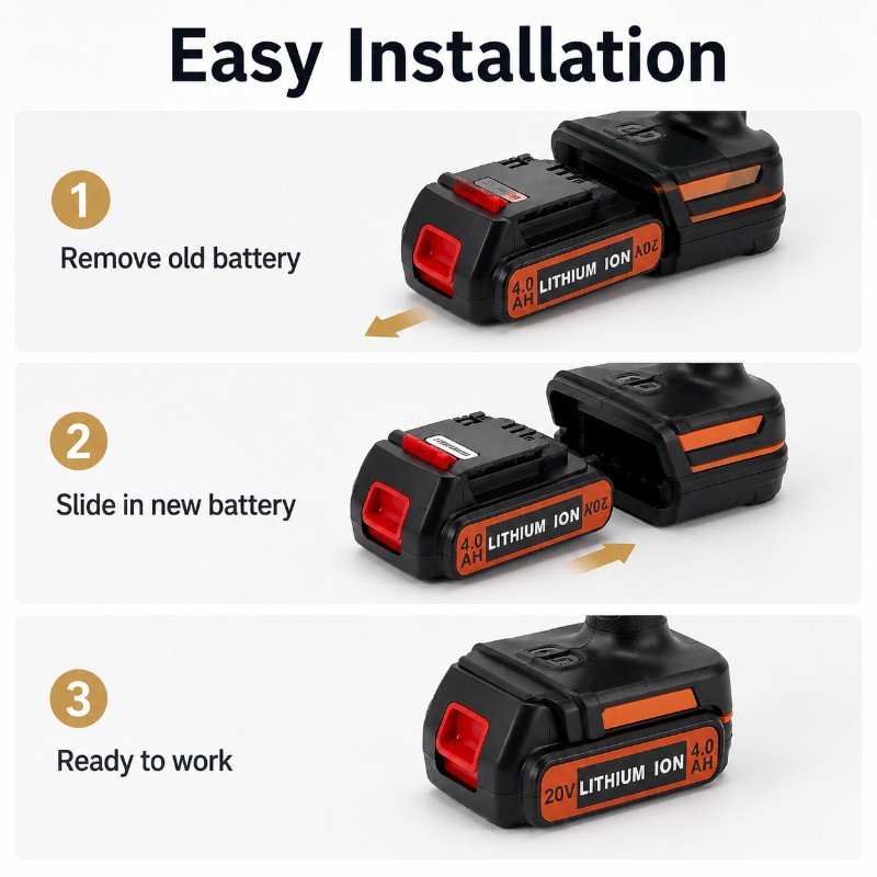 Black+Decker Tool Cordless - Batería de 20V 6.0Ah para herramientas