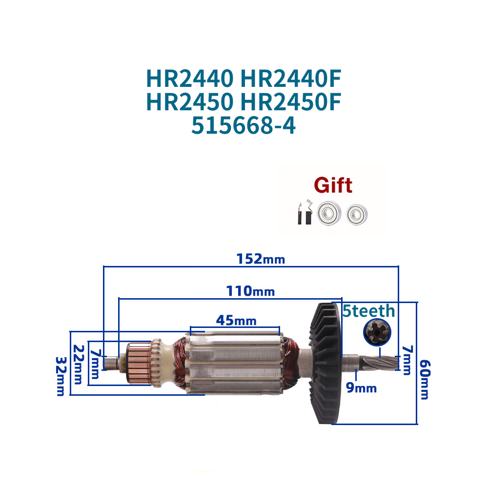 Rotor de armadura 220-240V par - Makita Drill Hp1640 reseña y precio